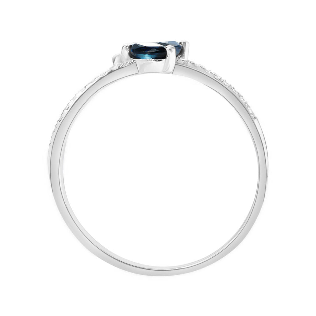 Anello Fantasia Charlotte Oro Bianco Zaffiro Diamante - Anelli con Pietre Donna | Stroili