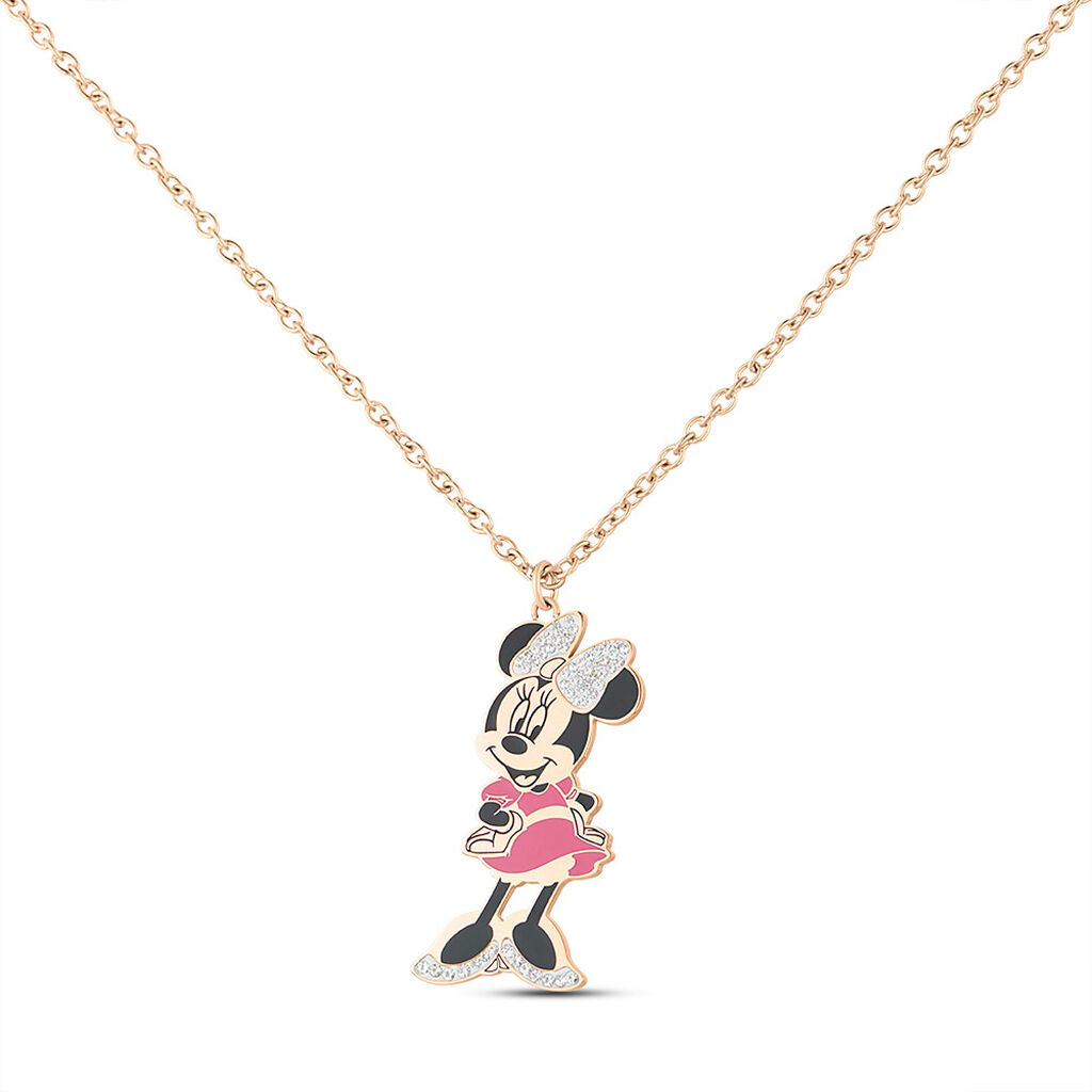 Collana Mickey Mouse & Friends Acciaio Rosa Cristallo