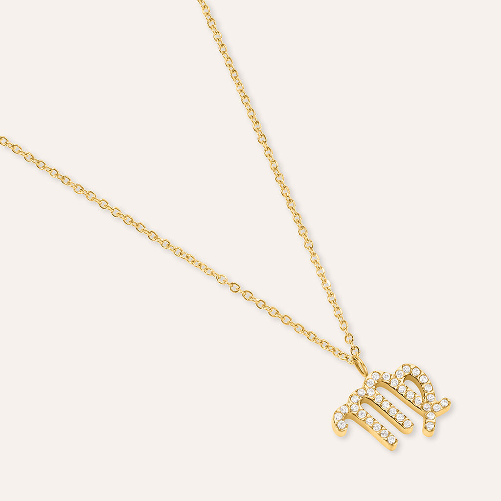 Collana Radiance Acciaio Dorato Cubic Zirconia