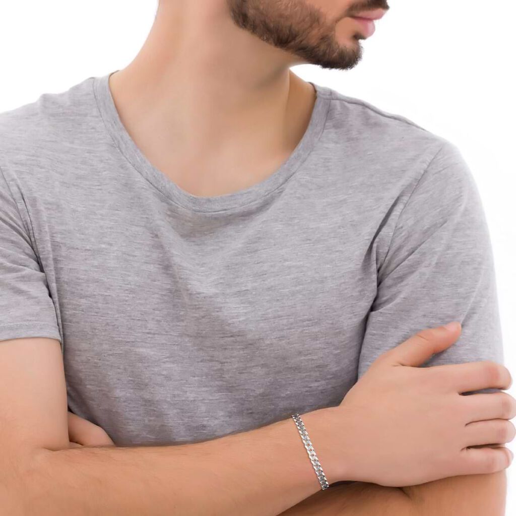 Bracciale Catena Gentleman Argento Rodiato - Bracciali Uomo | Stroili