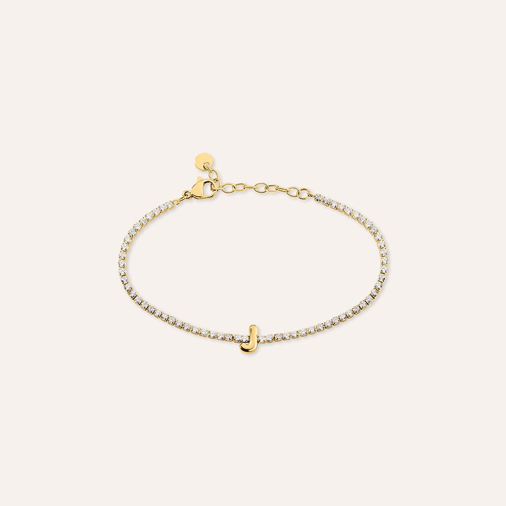 Bracciale Tennis Aura Acciaio Dorato Cubic Zirconia