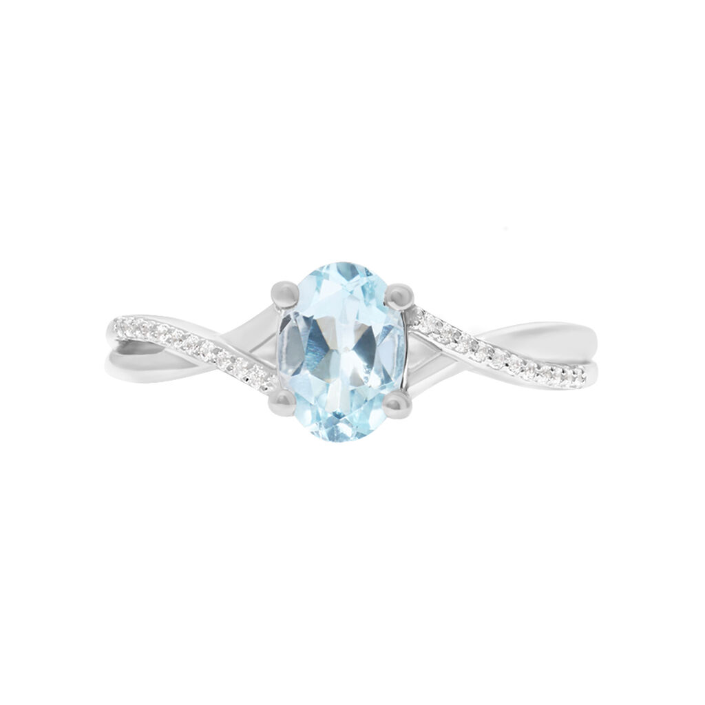 Anello Solitario Amélie Oro Bianco Topazio Cubic Zirconia - Anelli con Pietre Donna | Stroili
