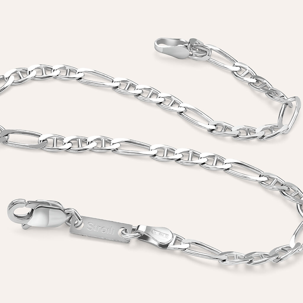 Bracciale Catena Gentleman Argento Rodiato