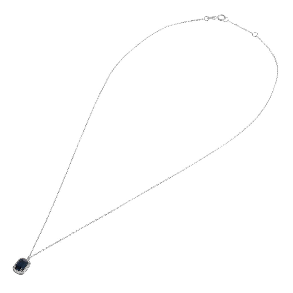 Collana Charlotte Oro Bianco Zaffiro Diamante - Collane Donna | Stroili