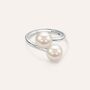 Anello Contrarie Silver Pearls Argento Rodiato Perla sintentica