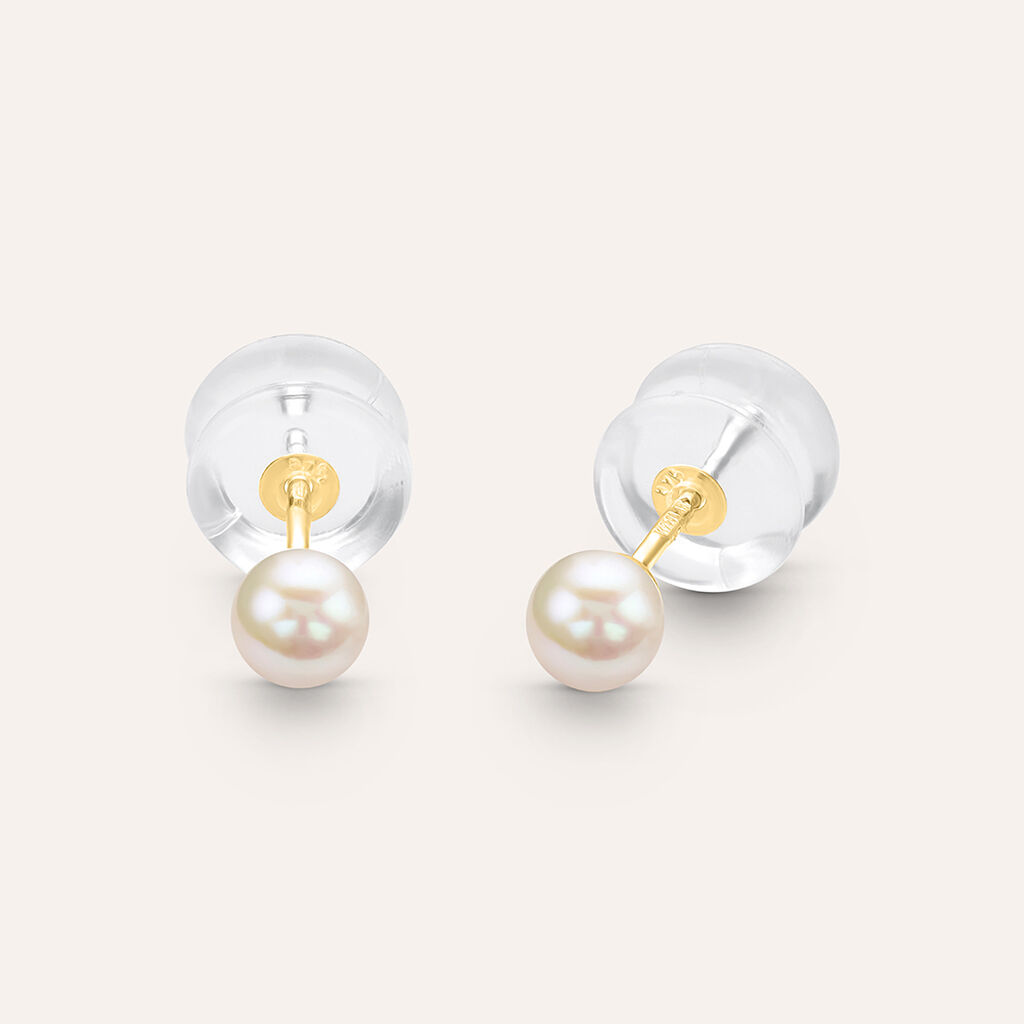 Orecchini Lobo Bon Ton Oro Giallo Perla D'Acqua Dolce