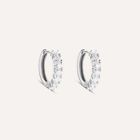 Orecchini A Cerchio Silver Elegance Argento Rodiato Cubic Zirconia - Orecchini a Cerchio Donna | Stroili