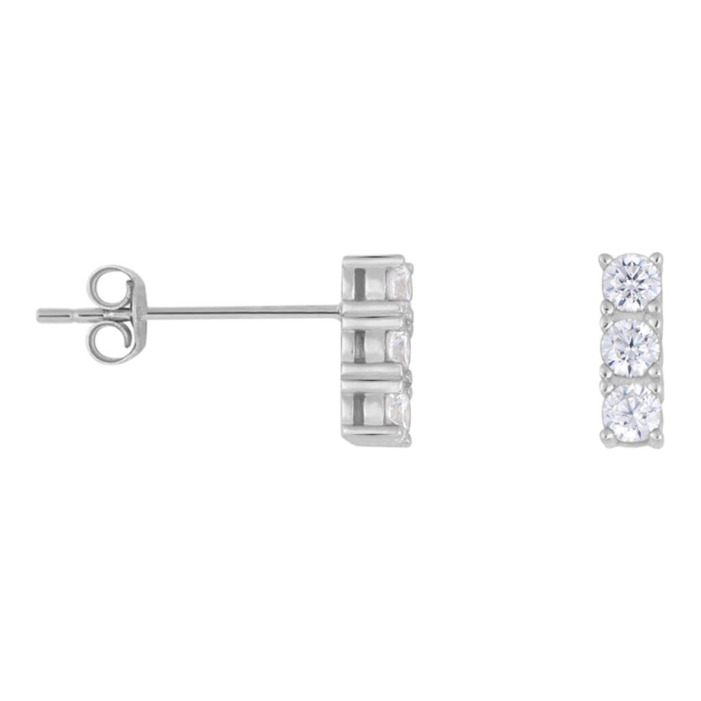 Orecchini Lobo Trilogy Silver Elegance Argento Rodiato Cubic Zirconia - Orecchini a Lobo Donna | Stroili
