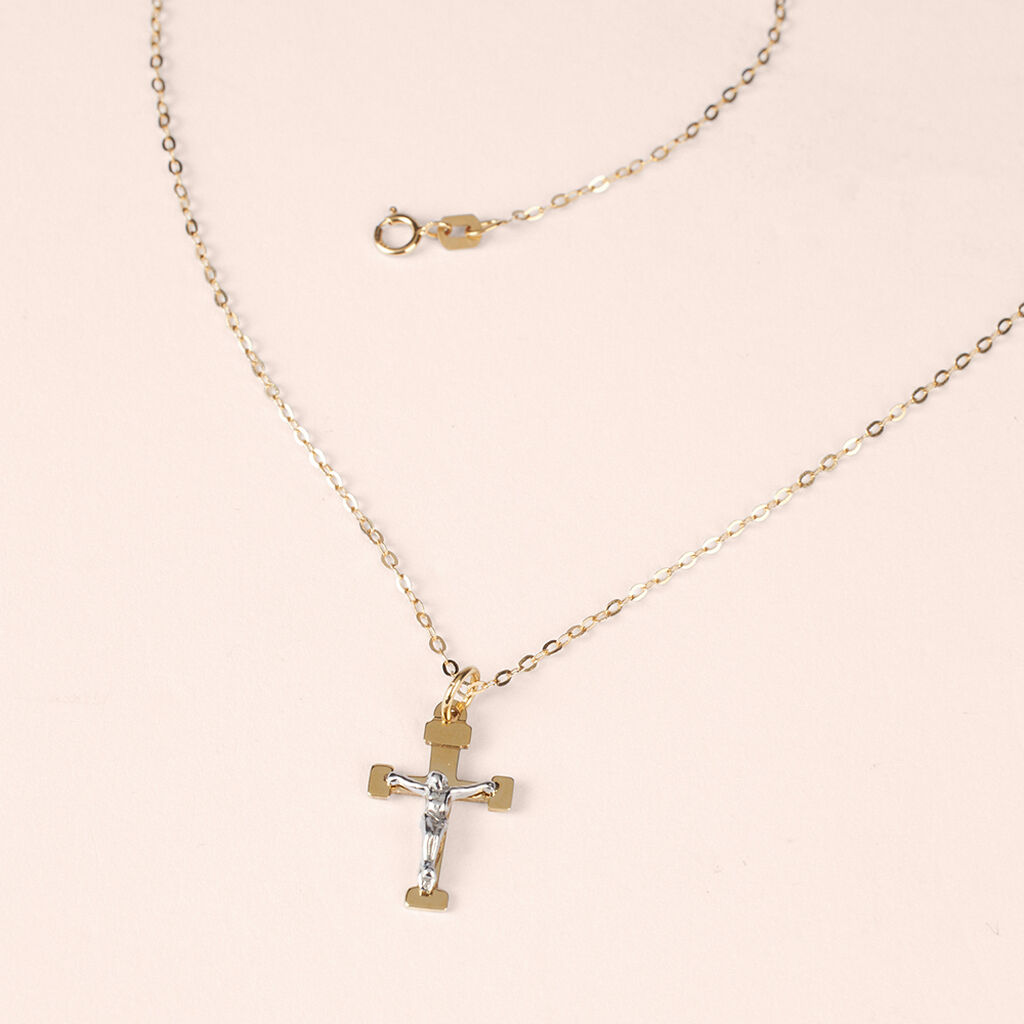 Collana Cristo Holy Oro Bicolore Giallo / Bianco - Collane Unisex | Stroili