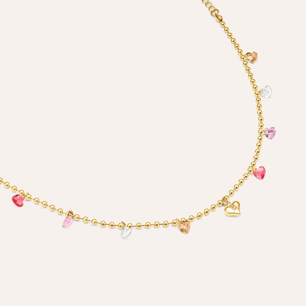 Cavigliera Radiance Acciaio Dorato Cristallo