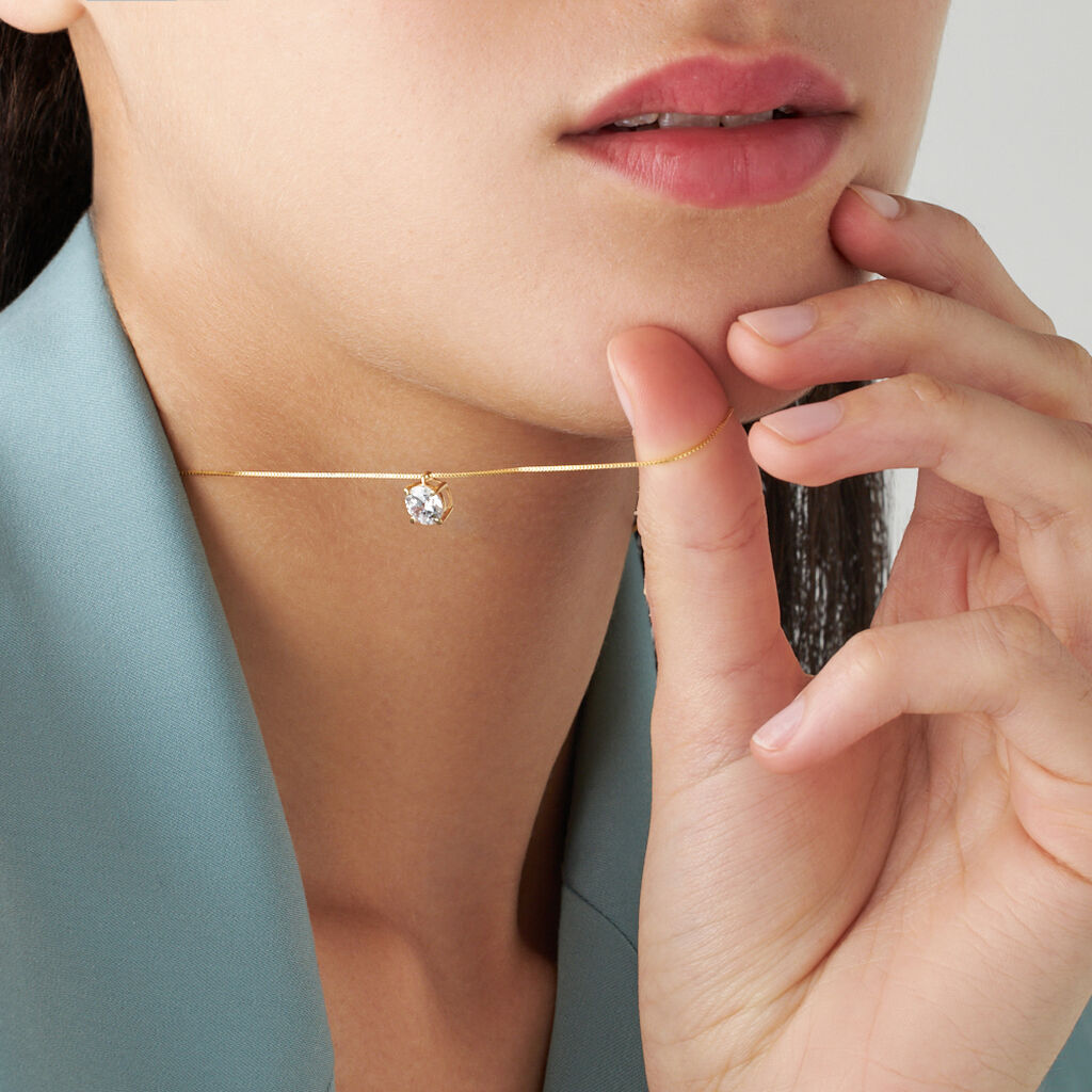 Collana Punto Luce Claire Oro Giallo Cubic Zirconia - Collane Punto Luce Donna | Stroili
