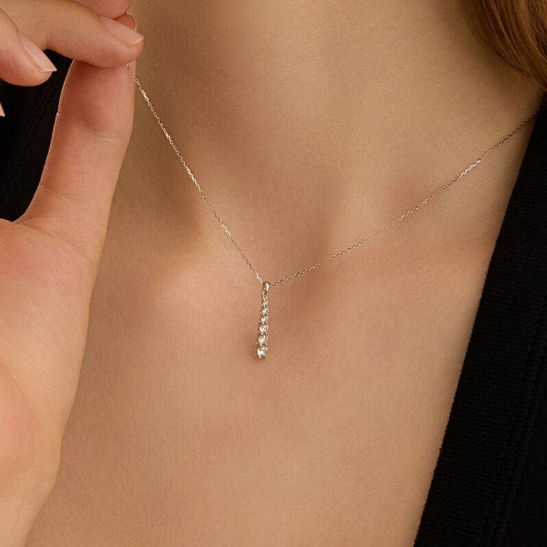 Collana Claire Oro Bianco Cubic Zirconia - Collane Donna | Stroili