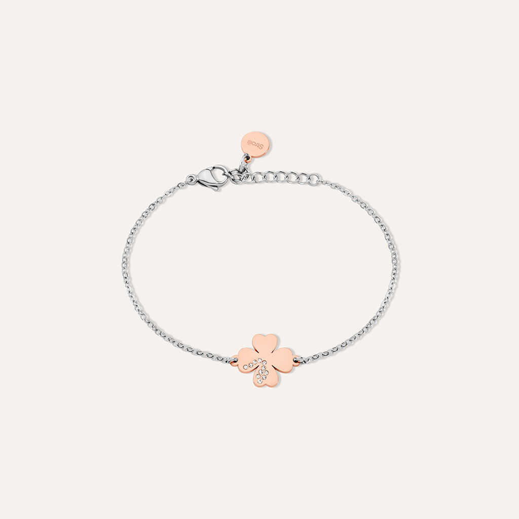 Bracciale Sunrise Acciaio Bicolore Bianco / Rosa Cristallo