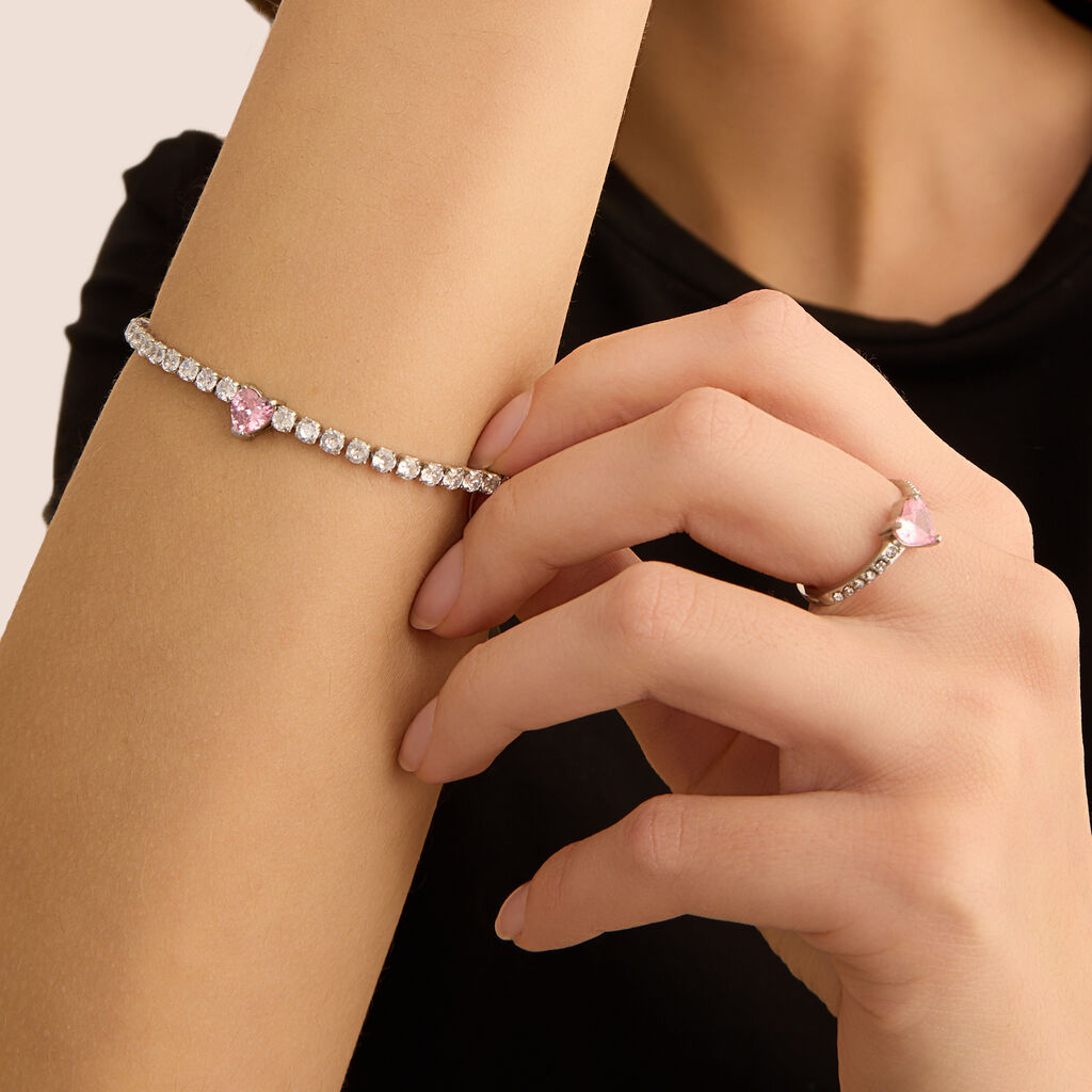 Bracciale Tennis Aura Acciaio Cristallo