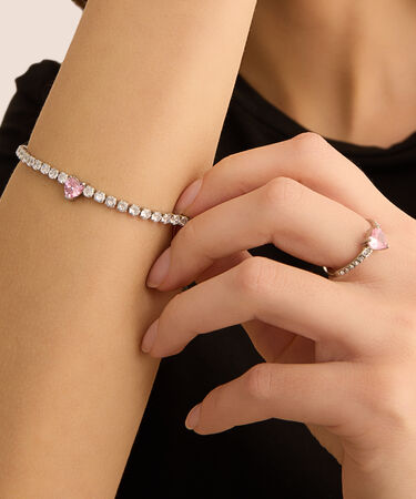 Bracciale Tennis Aura Acciaio Cristallo