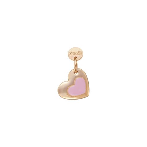Due cuori un'anima Charm in argento rosato e smalto - Charms Donna | Stroili