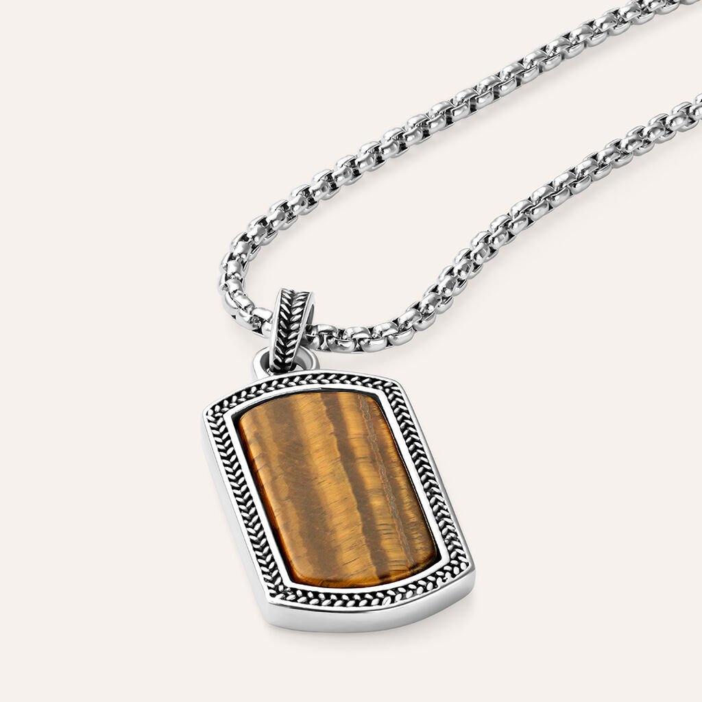 Collana Man Code Acciaio Occhio di tigre - Collane Uomo | Stroili