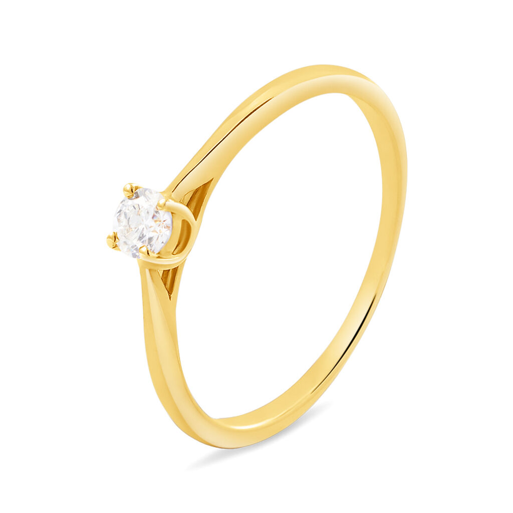 Anello Solitario Grace Oro Giallo Diamante - Anelli con Pietre Donna | Stroili