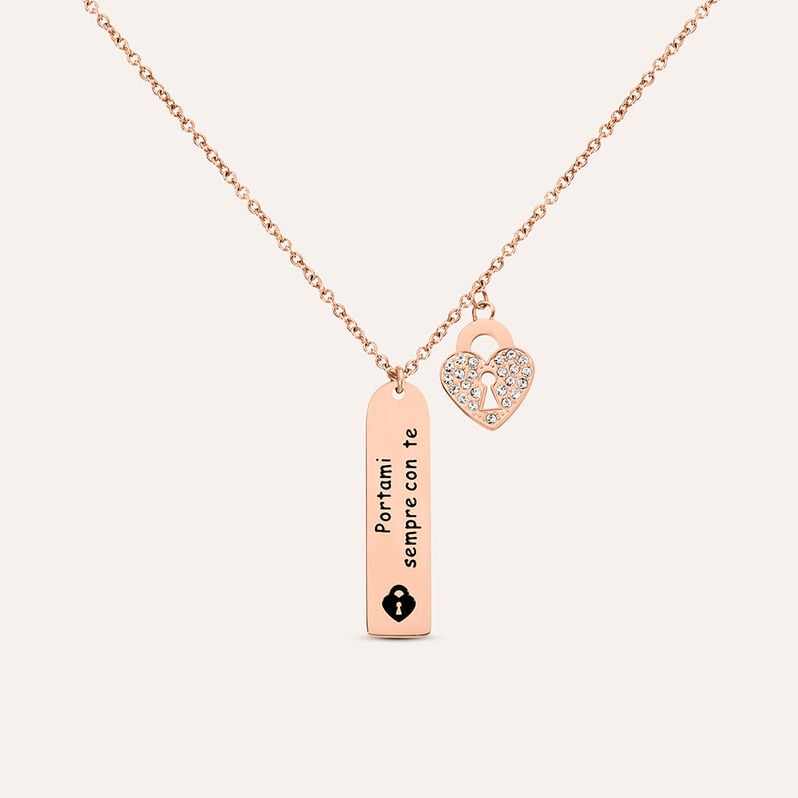 Collana Sunrise Acciaio Rosa Cristallo - Collane Donna | Stroili