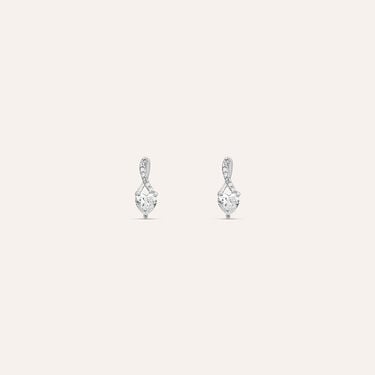 Orecchini Lobo Claire Oro Bianco Cubic Zirconia