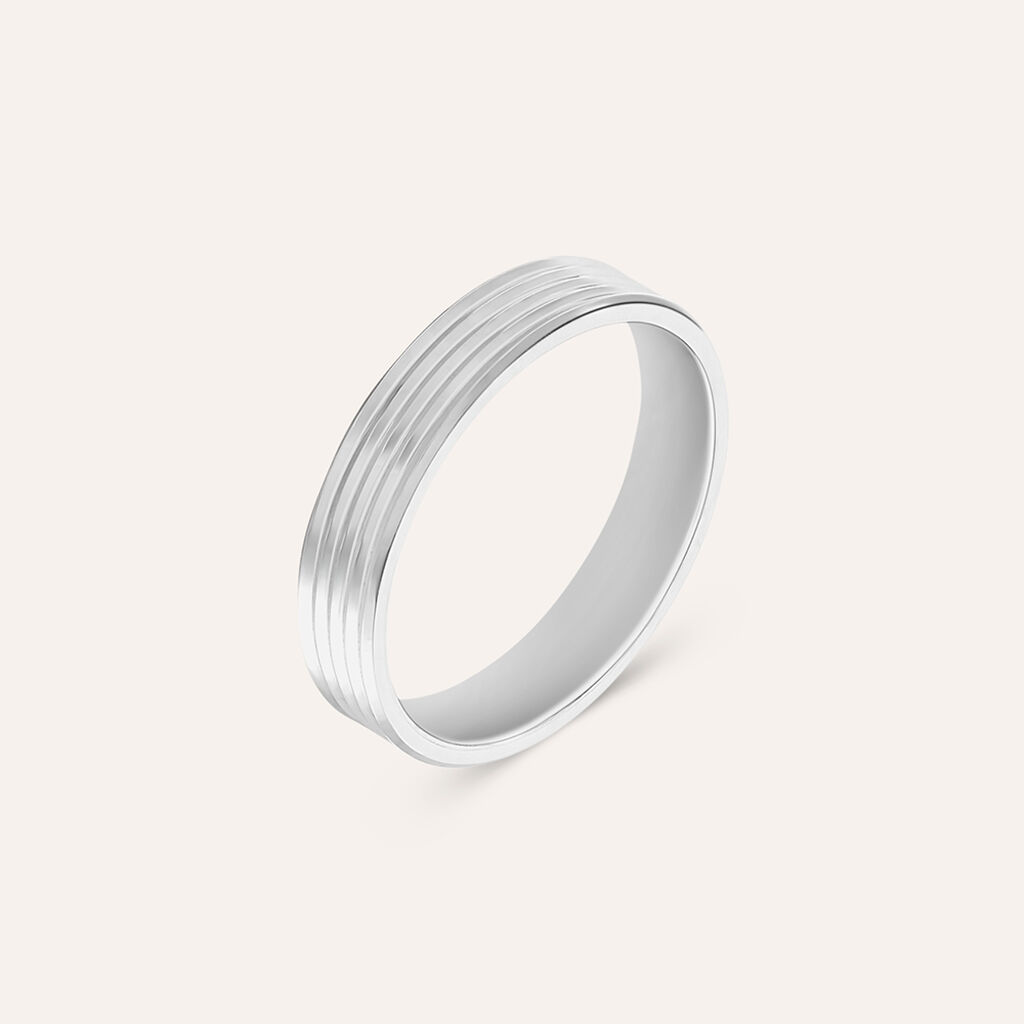 Fede Classica Lavorata 4 mm Oro Bianco