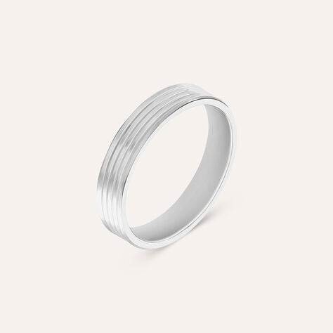 Fede Classica Lavorata 4 mm Oro Bianco - Anelli con Incisione Uomo | Stroili