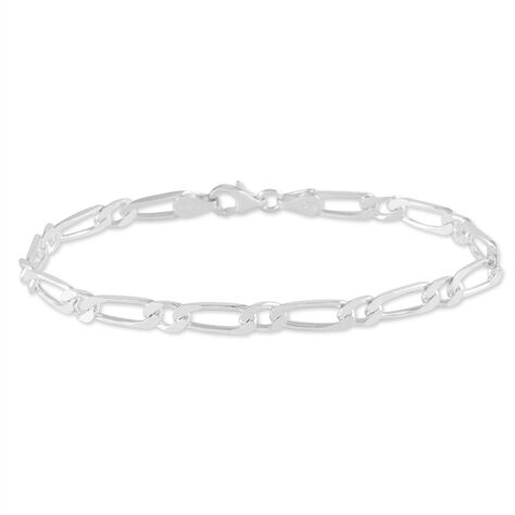 BRACCIALE CATENA E PIASTRA DA UOMO IN ARGENTO Rodiato Oro Bianco 18 Kt - Foto 3