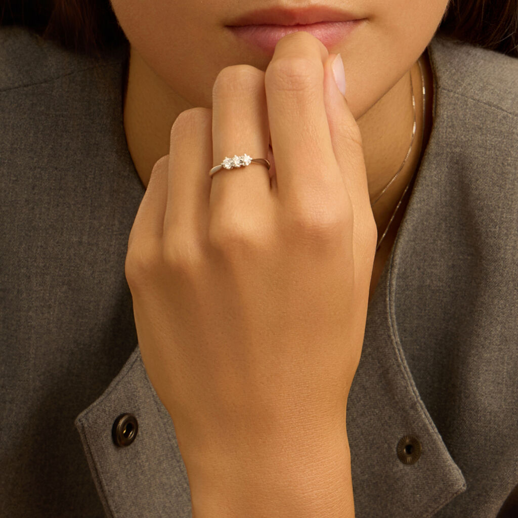 Anello Trilogy Diamazing Oro Bianco Diamante