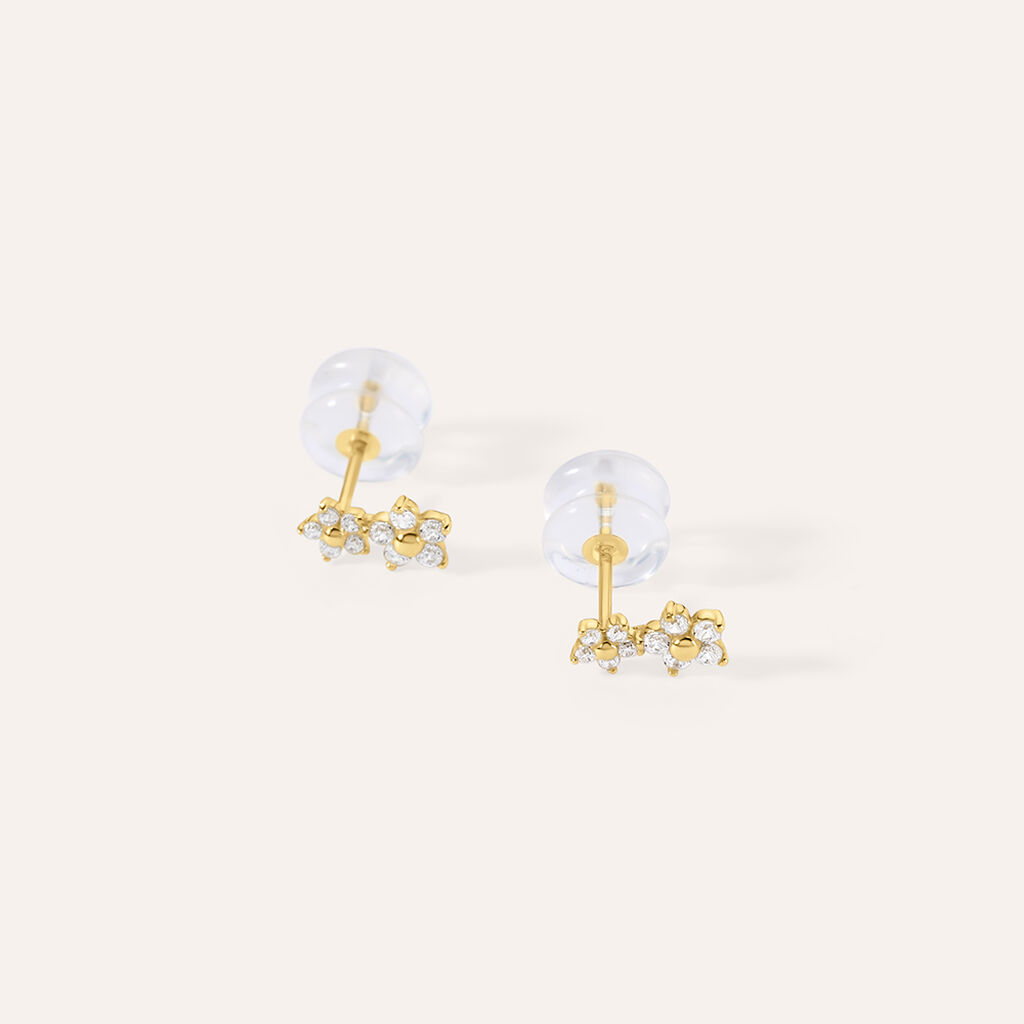 Orecchini Lobo Bon Ton Oro Giallo Cubic Zirconia