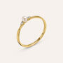 Anello Solitario Gabrielle Oro Giallo Perla D'Acqua Dolce Cubic Zirconia