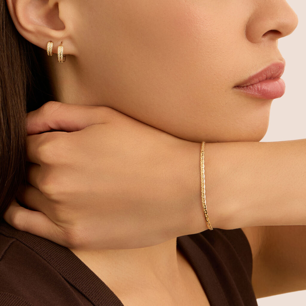 Orecchini A Cerchio Toujours Oro Giallo Cubic Zirconia