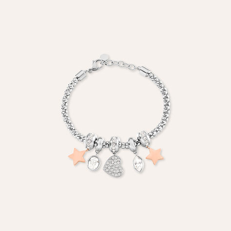 Bracciale Sunrise Acciaio Bicolore Bianco / Rosa Cristallo - Bracciali Donna | Stroili