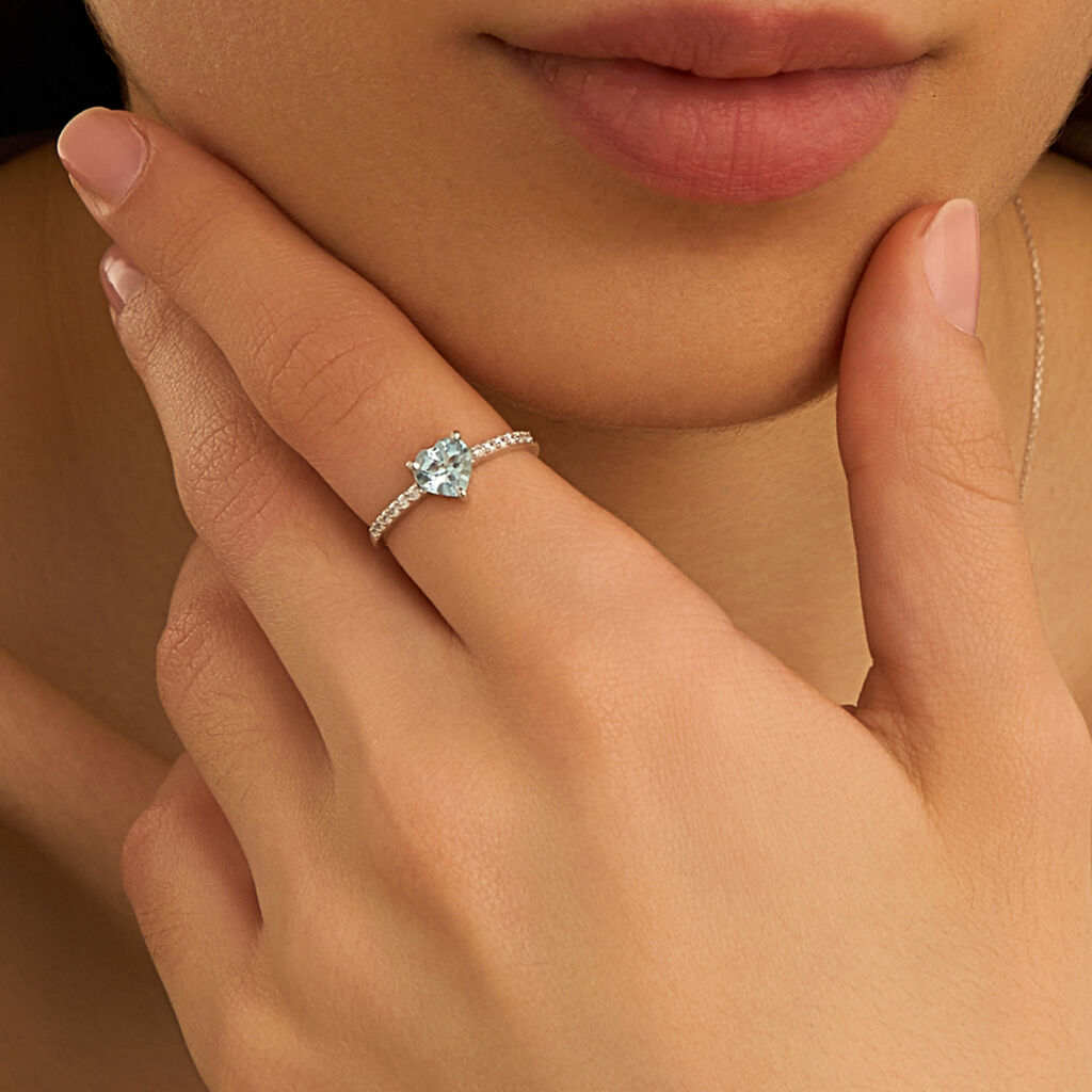 Anello Solitario Amélie Oro Bianco Topazio Cubic Zirconia - Anelli con Pietre Donna | Stroili