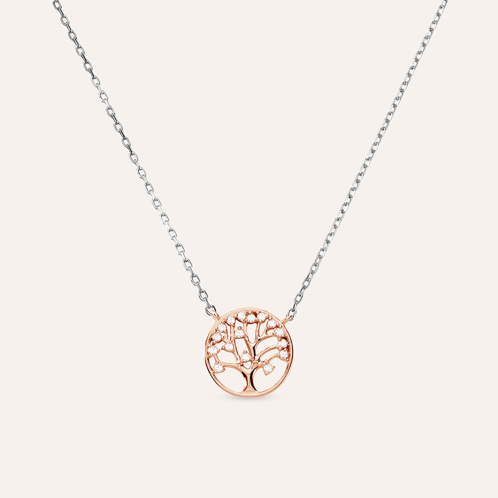 Collana Silver Moments Argento Bicolore Bianco / Rosa Cubic Zirconia - Collane Donna | Stroili