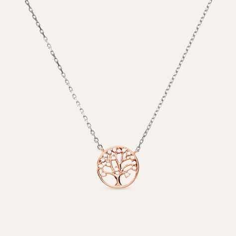 Collana Silver Moments Argento Bicolore Bianco / Rosa Cubic Zirconia - Collane Donna | Stroili