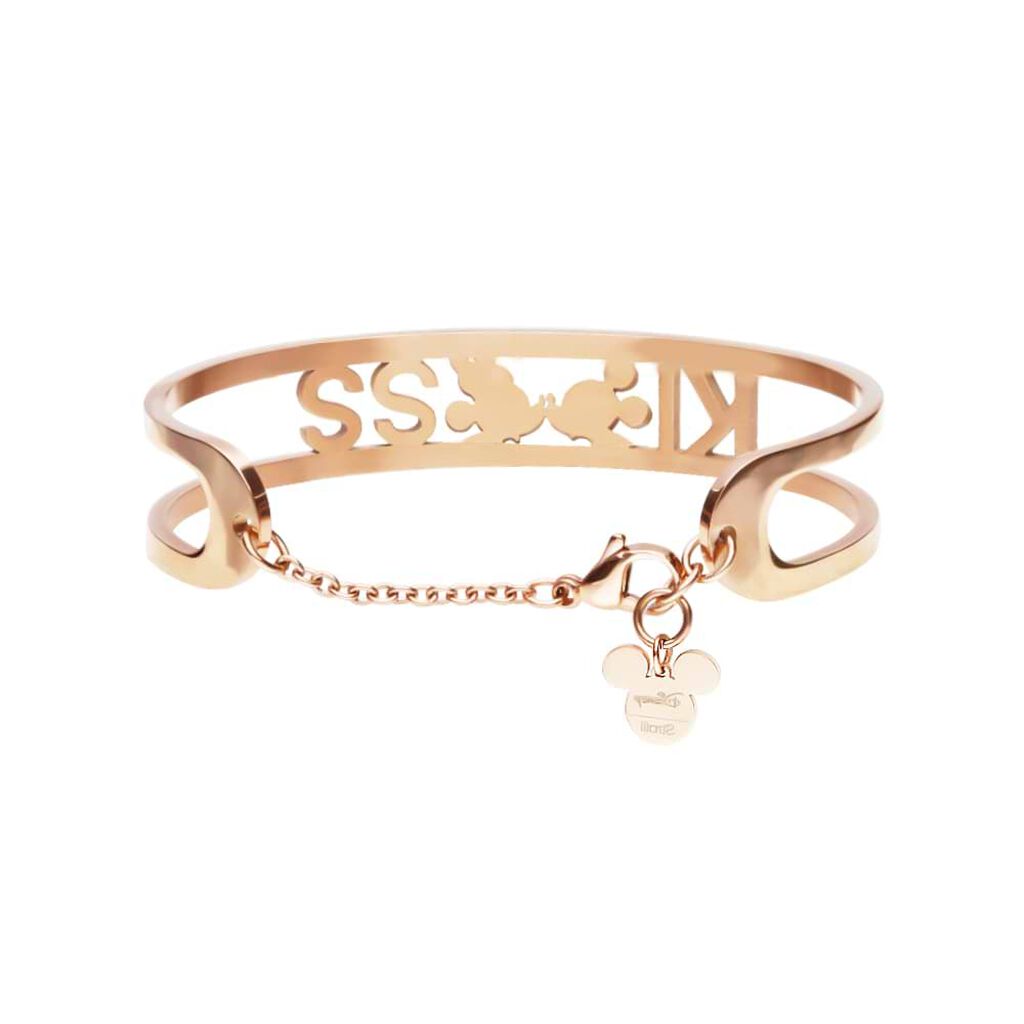 Bangle Lady Message Acciaio Rosato Disney e Cristalli - Bracciali Donna | Stroili