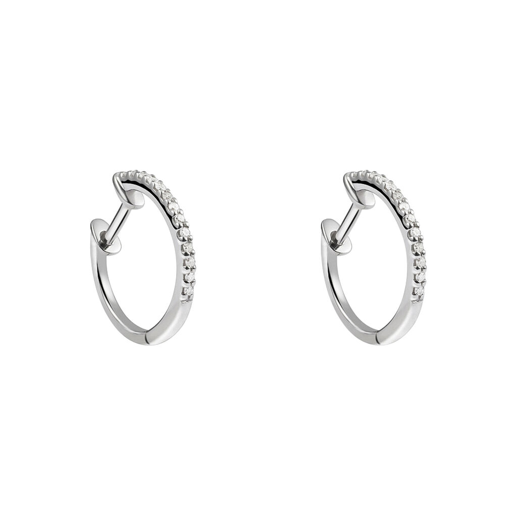 Orecchini A Cerchio Sophia Oro Bianco Diamante