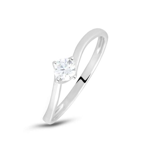 Anello Solitario Claire Oro Bianco E Cubic Zirconia - Anelli con Pietre Donna | Stroili