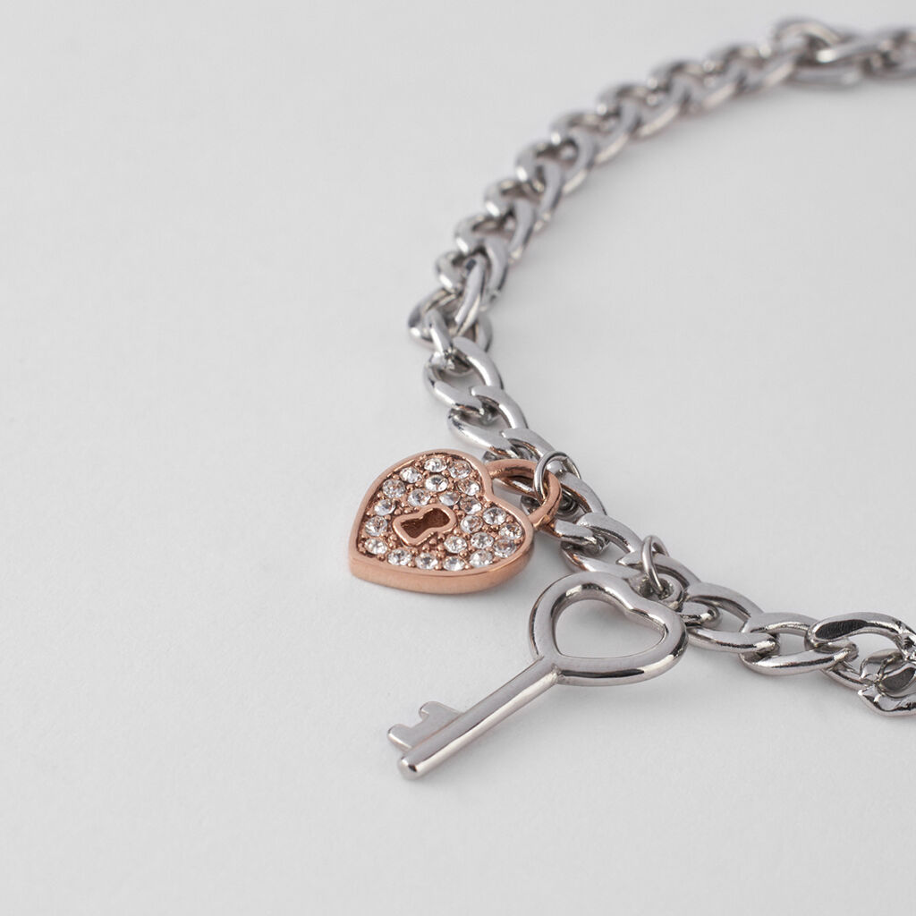 Bracciale Lady Chic Acciaio Bicolore Bianco / Rosa Cristallo - Bracciali Donna | Stroili