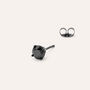Mono Orecchino Lobo Punto Luce Gentleman Argento Nero Cubic Zirconia