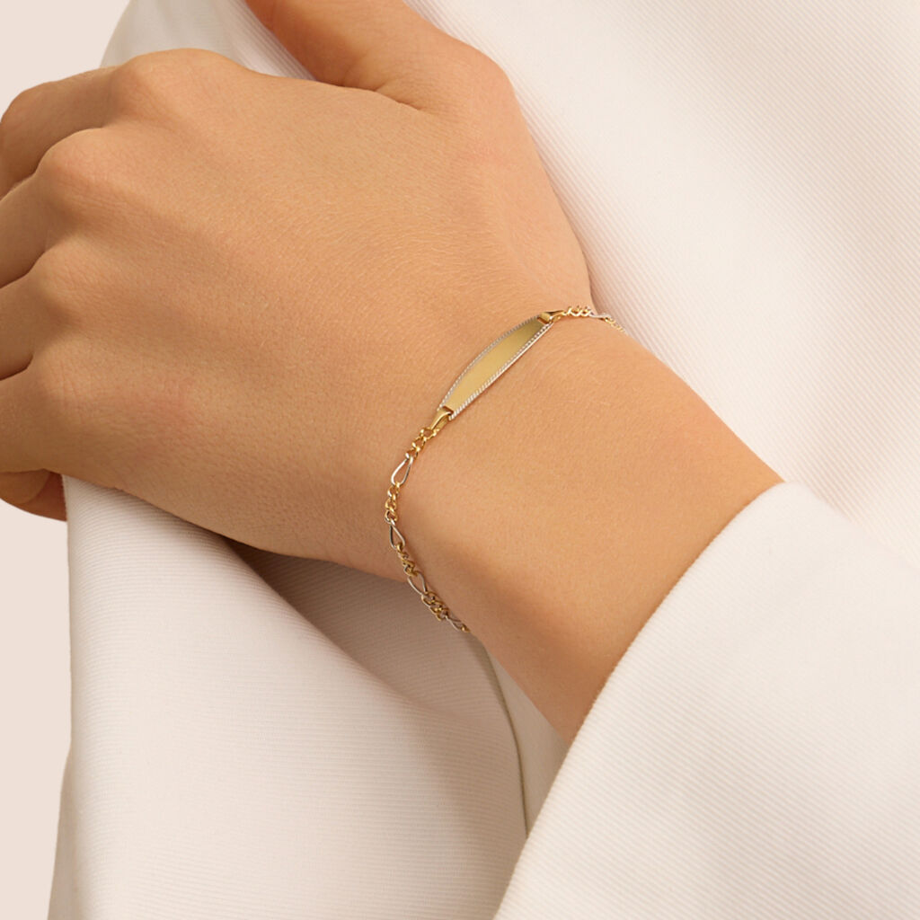 Bracciale Con Targhetta Holy Oro Bicolore
