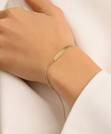 Bracciale Con Targhetta Holy Oro Bicolore