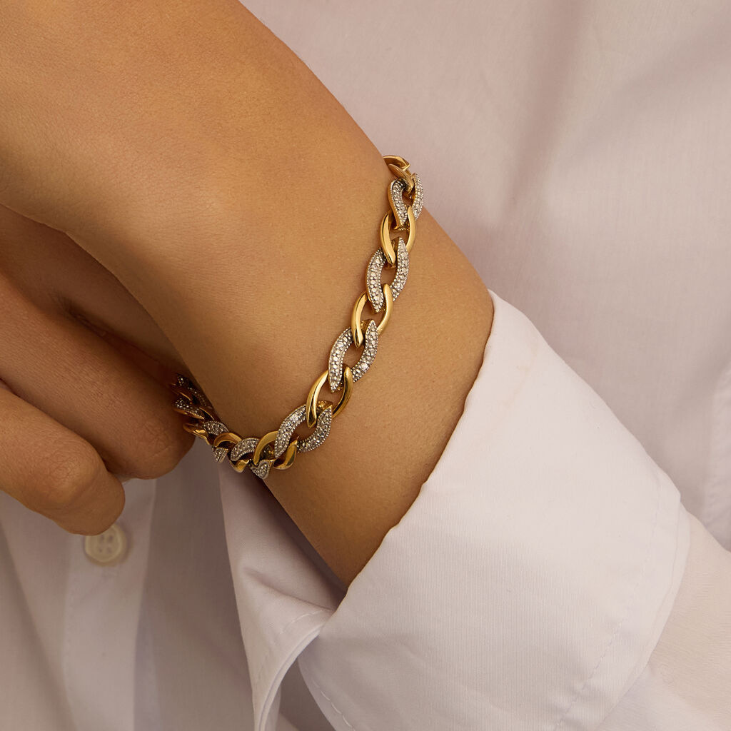 Bracciale Catena Golden Dream Placcato Oro Giallo Cubic Zirconia