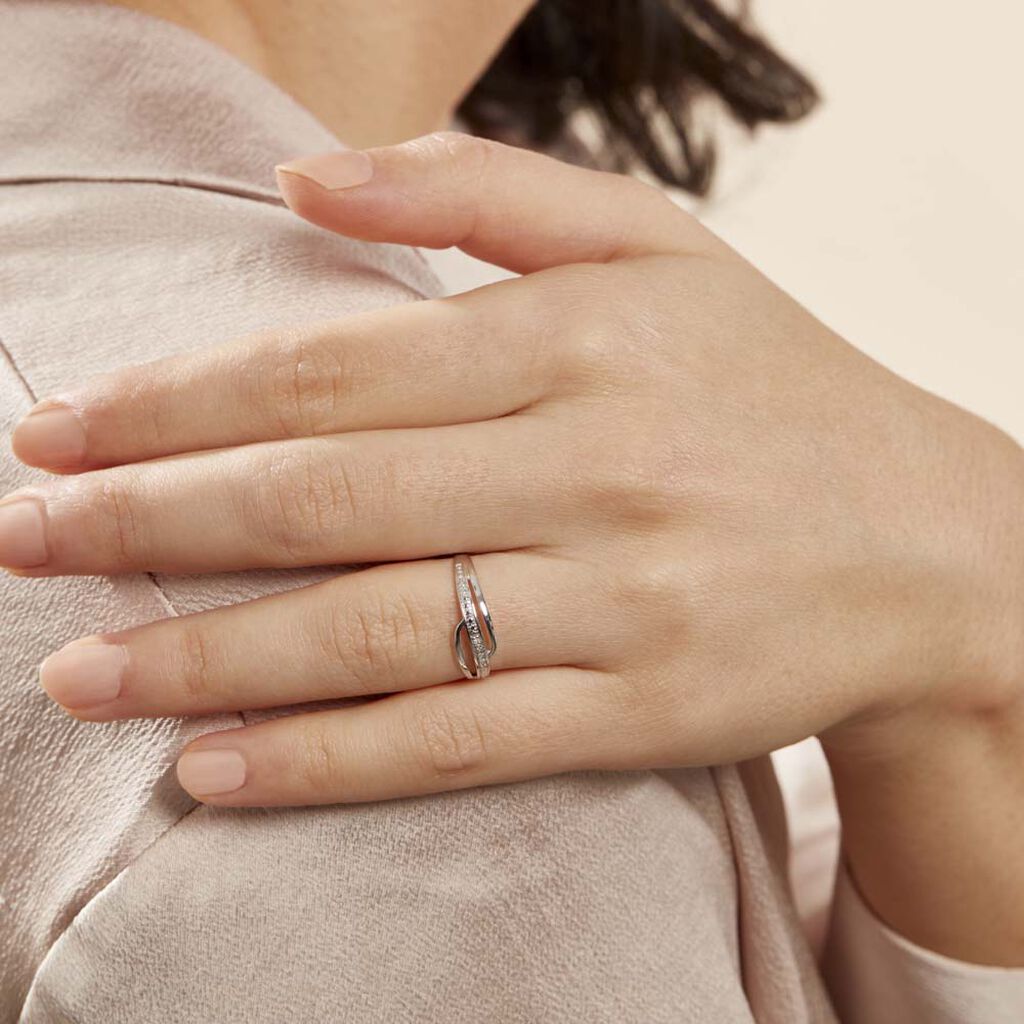 Anello Fascia Sophia Oro Bianco Diamante