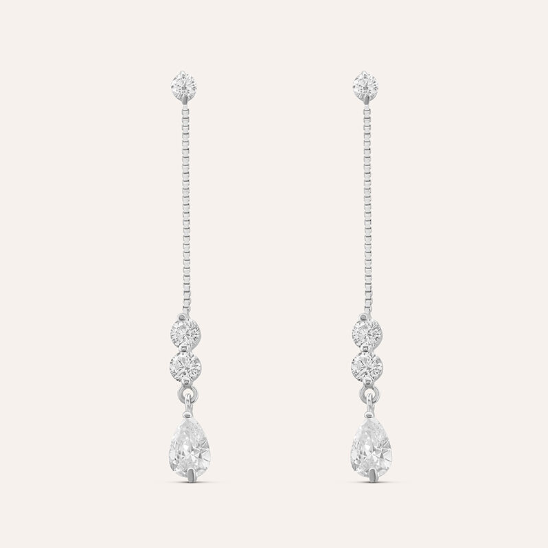 Orecchini Pendenti Claire Oro Bianco Cubic Zirconia - Orecchini Pendenti Donna | Stroili