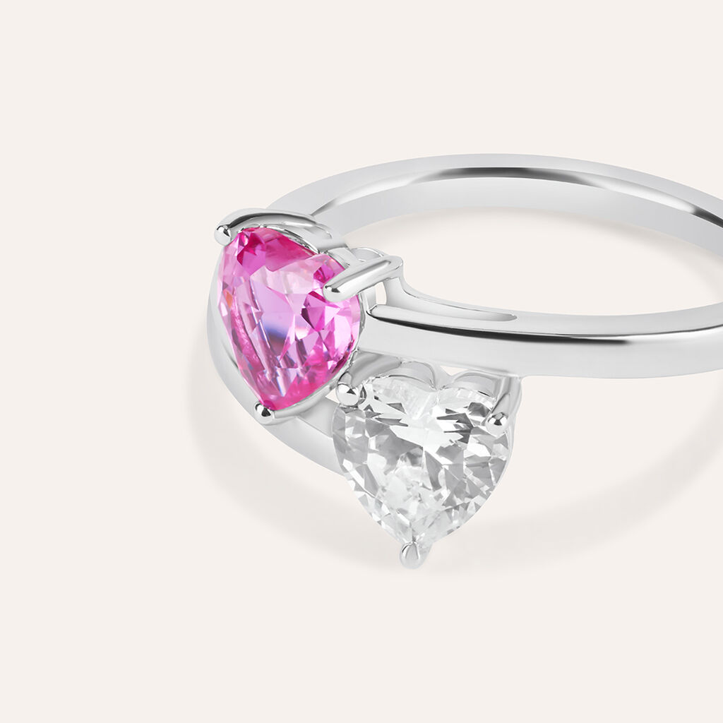Anello Contrarie Silver Elegance Argento Rodiato Cubic Zirconia - Anelli con Pietre Donna | Stroili