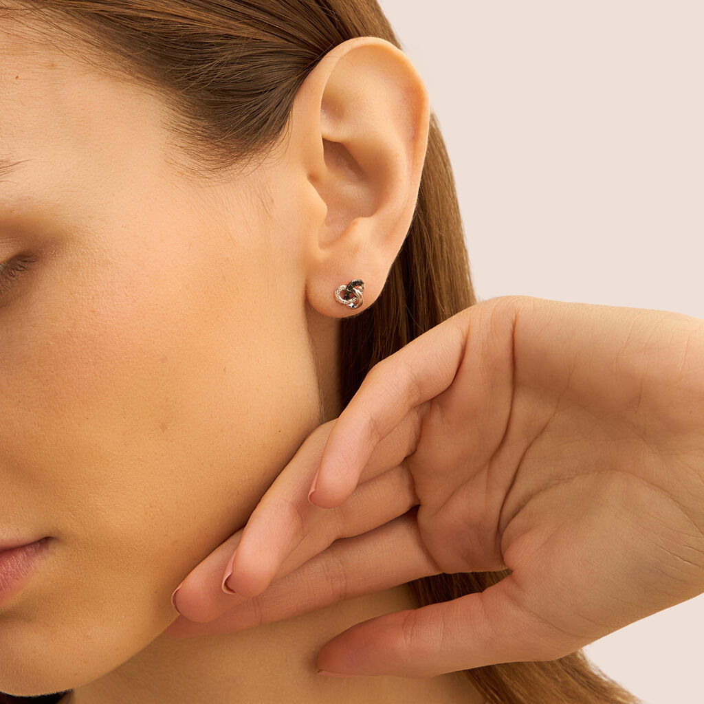 Orecchini Lobo Sophia Oro Bianco Diamante