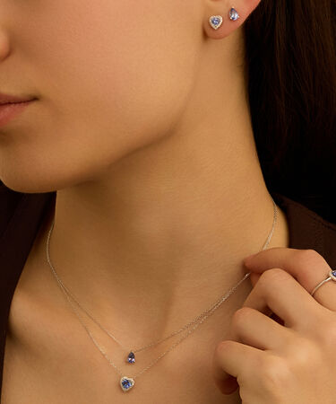 Collana Jasmine Oro Bianco Tanzanite Diamante