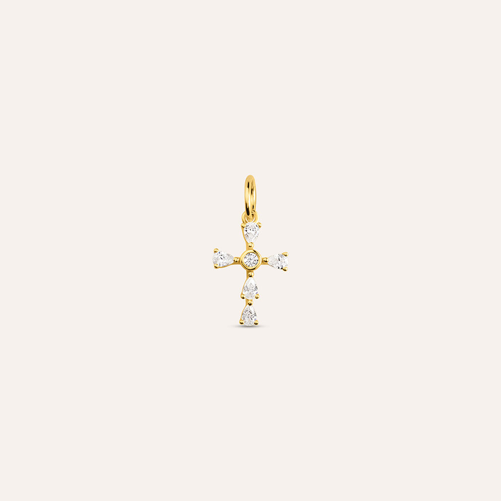Pendente Love Beats Argento Dorato Cubic Zirconia