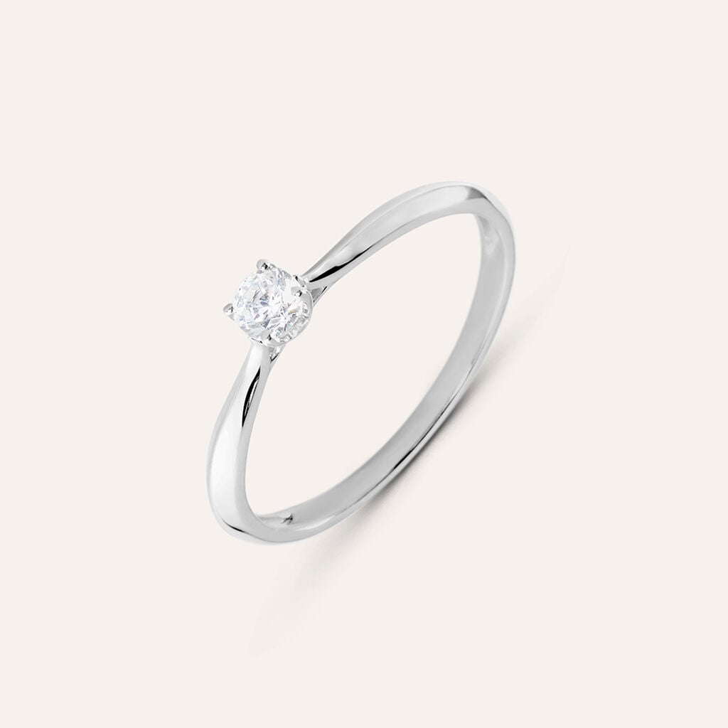 Anello Solitario Firmamenti Oro Bianco Diamante